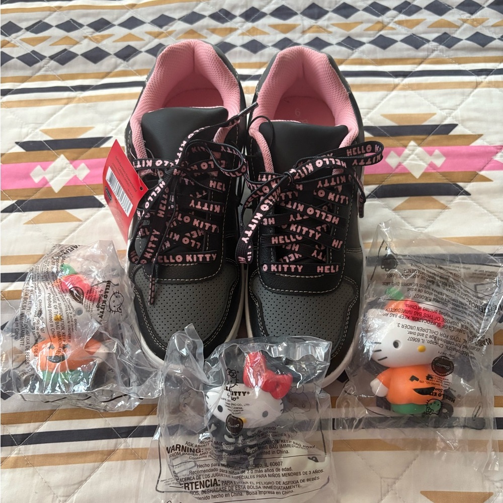 Hello Kitty Pink and Black Shoes Plus 2019 McDonald Toys